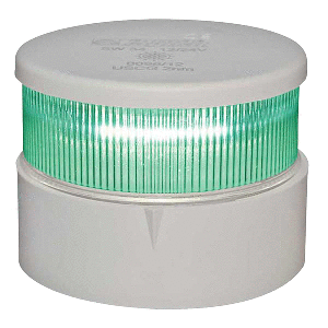 CLOSEOUT - Aqua Signal Series 34 All-Round Mast Mount Light - Green LED - White Housing