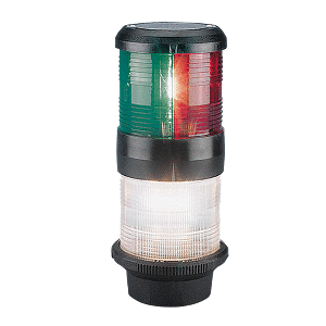 Aqua Signal Series 40 Tri-Color/Anchor Deck Mount Light - Black Housing