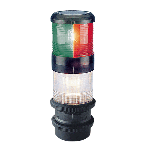 Aqua Signal Series 40 Tri-Color/Anchor Deck Mount Light w/quicfits- Black Housing