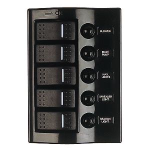 Sea-Dog Nylon Circuit Breaker Panel - 5 Circuit - Wave Style