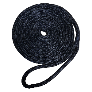 Robline Premium Nylon Double Braid Dock Line - 5/8' x 25' - Black
