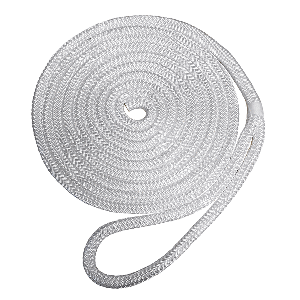 Robline Premium Nylon Double Braid Dock Line - 5/8' x 35' - White