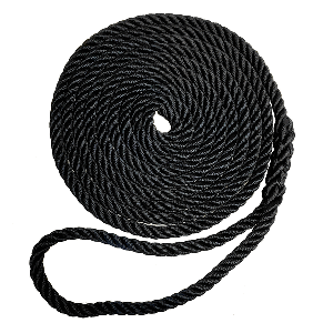 Robline Premium Nylon 3 Strand Dock Line - 5/8' x 30' - Black