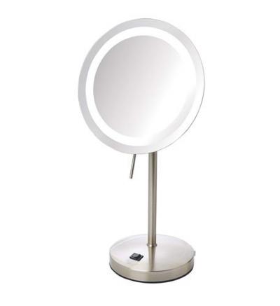 8x LED Lighted Table Mirror Nickel