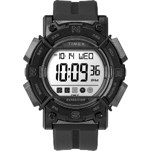 Timex Expedition Digital Face 47mm - White Screen w/Black Resin Strap