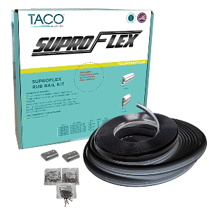 TACO SuproFlex Rub Rail Kit - Black w/Flex Chrome Insert - 2'H x 1.2'W x 60'L
