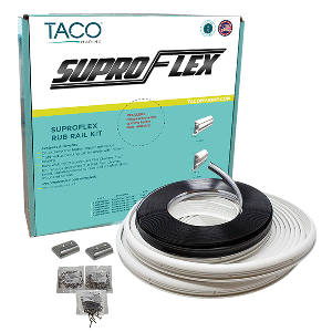TACO SuproFlex Rub Rail Kit - White w/Flex Chrome Insert - 2'H x 1.2'W x 80'L