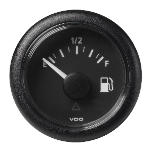 VDO Marine 2-1/16' (52mm) ViewLine Fuel Level Gauge Empty/Full - 8-32V - 240-33.5 OHM - Black Dial & Round Bezel