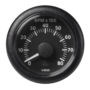 VDO Marine 2-1/16' (52MM) ViewLine Tachometer - 0 to 8000 RPM - 8 to 32V - Black Dial & Bezel