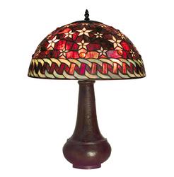 Tiffany-style Red Star Onion Base Table Lamp