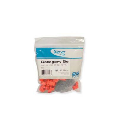 IC107E5CRD - 25PK Cat5 Jack - Red EZ