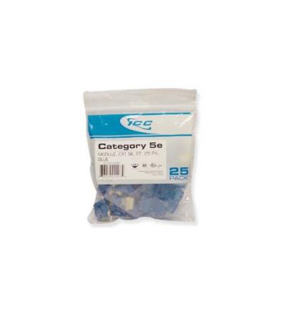 IC107E5CBL - 25PK Cat5 Jack - Blue EZ