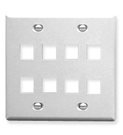 IC107FD8WH - 8 Port Face White, 2-Gang