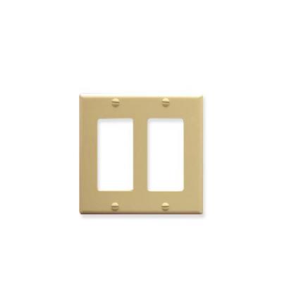 FACEPLATE, DECOREX, 2-GANG, IVORY