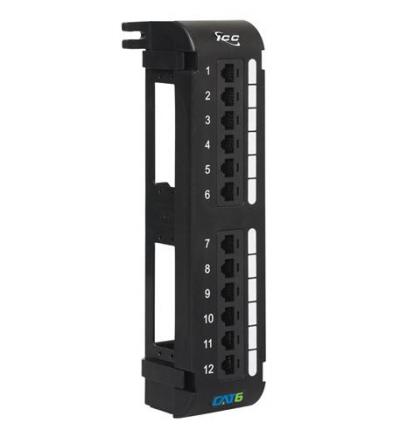 PATCH PANEL, VERTICAL, CAT 6, 12-PORT