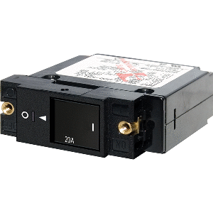 Blue Sea 7429 Single Pole Small Case 2' Slot Reset Rocker Circuit Breaker  -  20 Amp