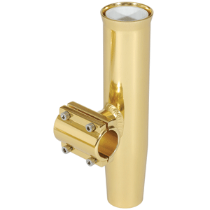 Lees Clamp-On Rod Holder - Gold Aluminum - Horizontal Mount - Fits 1.050' O.D. Pipe