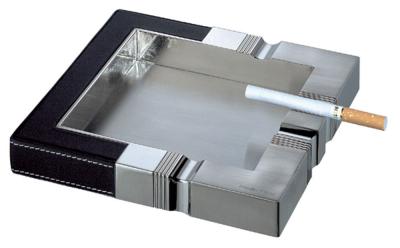 Festivity Stainless Steel & Leather Cigarette Ashtray