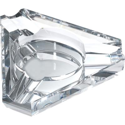 Jupiter Triangular Three Cigar Lip Crystal Ashtray