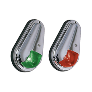 Perko 12V Vertical Mount Side Lights Chrome Plated Brass MADE IN THE USA