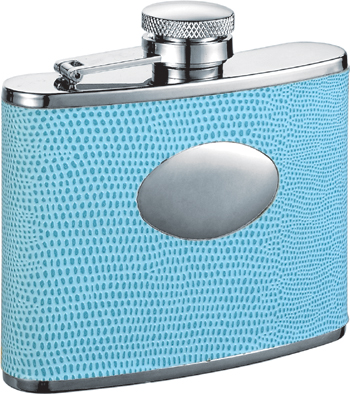 Visol Stella Light Blue Hip Flask - 4 oz
