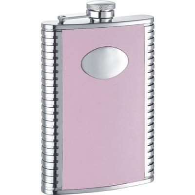 Visol Supermodel Pink Leather Hip Flask - 8oz