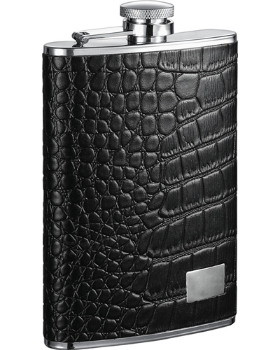 Visol Gator Leather Hip Flask - 8 oz