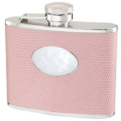 Visol Aruba Light Pink Snakeskin Hip Flask - 4oz