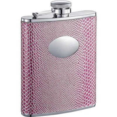 Visol Viper Pink Snakeskin Hip Flask - 6oz