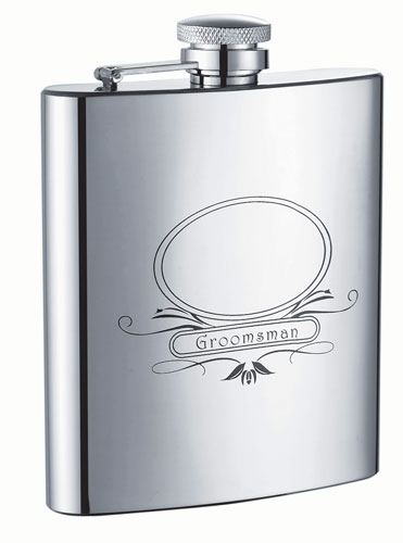 Visol Groomsman Stainless Steel 8oz Hip Flask