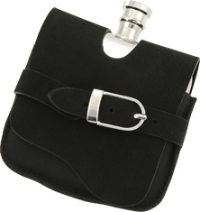Visol Elegance Stainless Steel 5oz Liquor Flask with Suede Wrap