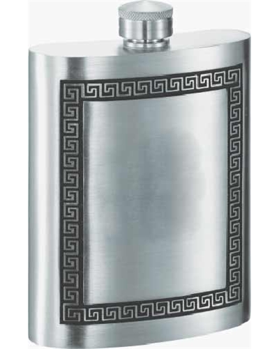 Visol Kalos Greek Design Pewter Hip Flask - 8 oz