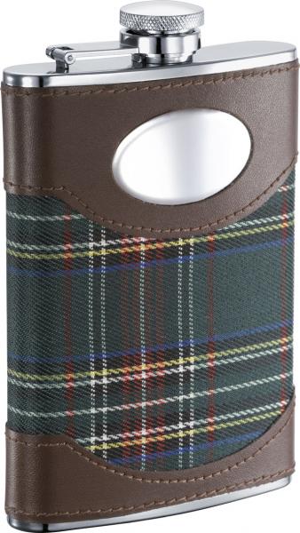 Visol Edinburgh Plaid Cloth Wrapped Stainless Steel Hip Flask - 8oz