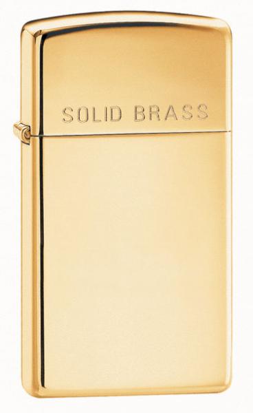 Zippo Slim Solid Brass Engraved Lighter
