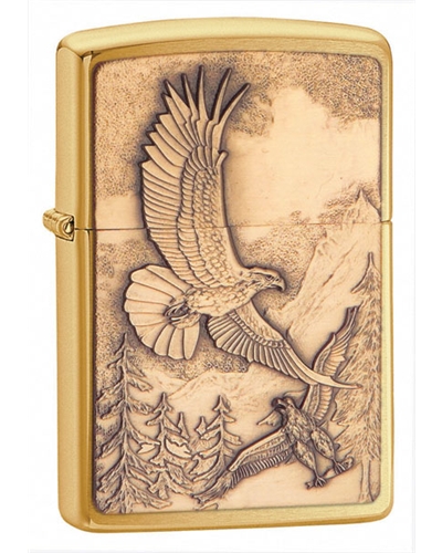 Zippo Where Eagles Dare Emblem Brushed Brass Lighter