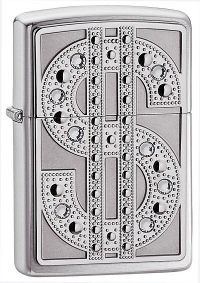 Zippo Bling Emblem High Polish Chrome Lighter