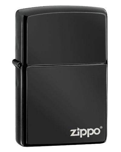 Zippo Ebony Windproof Lighter Zippo Logo