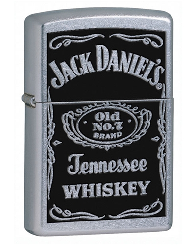 Zippo Jack Daniels Old No. 7 Label Street Chrome Lighter