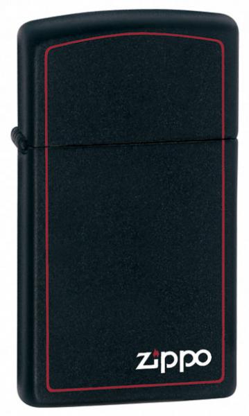 Zippo Slim Black Matte Lighter Zippo Logo