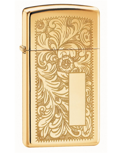 Zippo Venetian Slim High Polish Brass Lighter