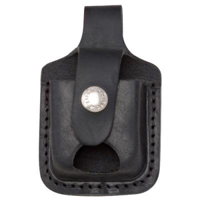 Zippo Black Leather Lighter Pouch with Thumb Notch