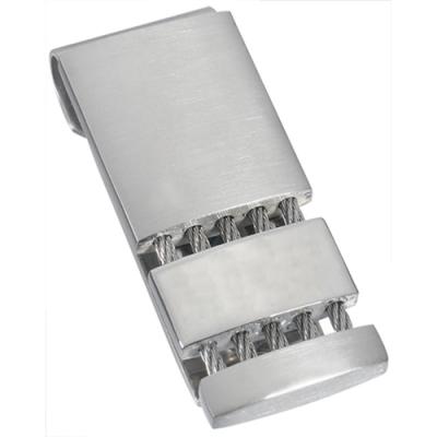 Visol Perseus Satin and Polished Stainless Steel Engravable Money Clip
