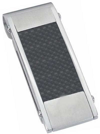 Visol Orion Carbon Fiber Stainless Steel Engravable Money Clip