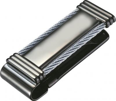 Visol Delano Black Texturized Cable Money Clip