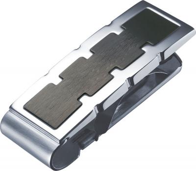 Visol Neo Black Matt Inlaid on Stainless Steel Engraved Money Clip