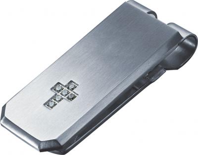 Visol Cross Crystal Cross Engravable Money Clip