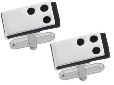 Visol Liber Stainless Steel and Leather Cufflinks