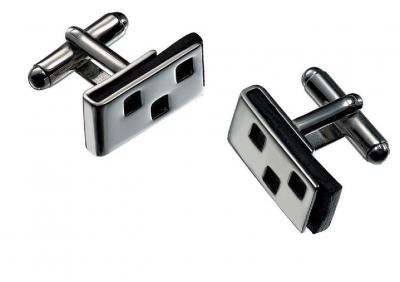 Visol Faunus Gunmetal and Leather Cufflinks
