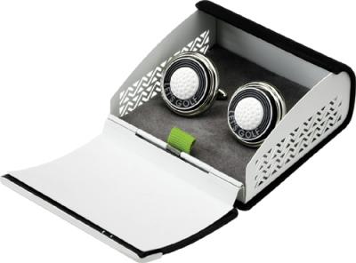 Visol Tee Time Cufflinks in Suede Gift Box