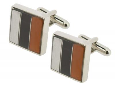 Visol Octavius Tri-Color Stainless Steel Cufflinks